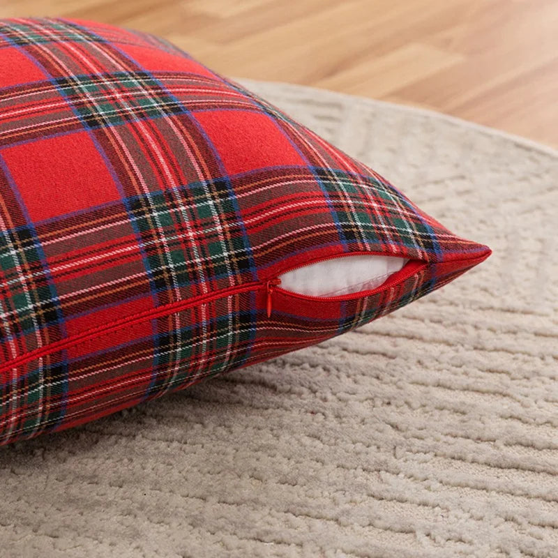 Christmas Tartan Plaid Pillow Cover 45cm