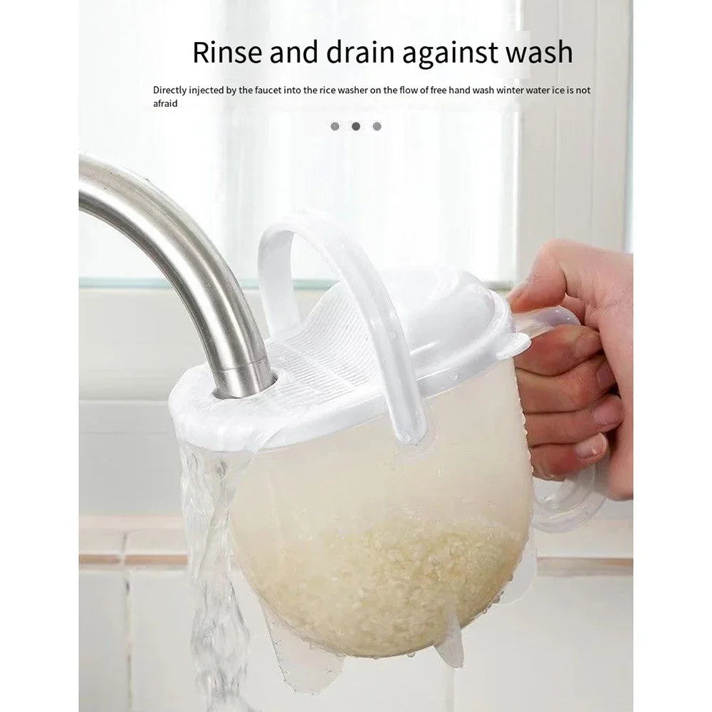 Portable Rice Washer Strainer Bowl