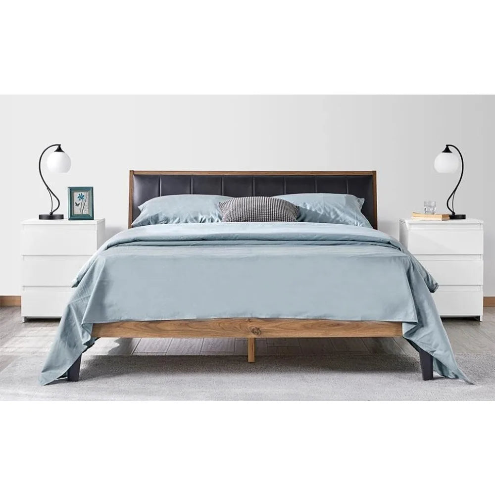 Wooden Nightstand with Three Drawers Bedroom Storage