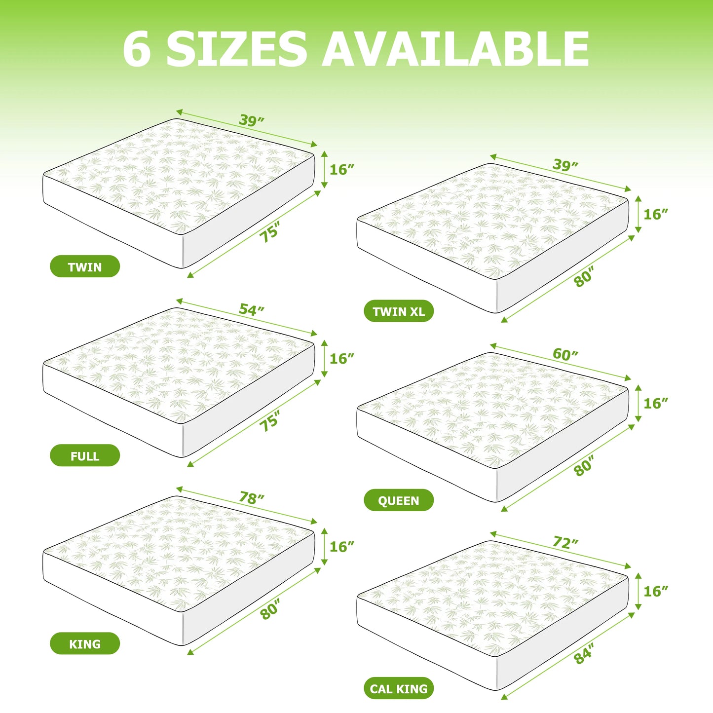 Waterproof Bamboo Mattress Protector – Ultra-Soft Deep Pocket Fitted Cover
