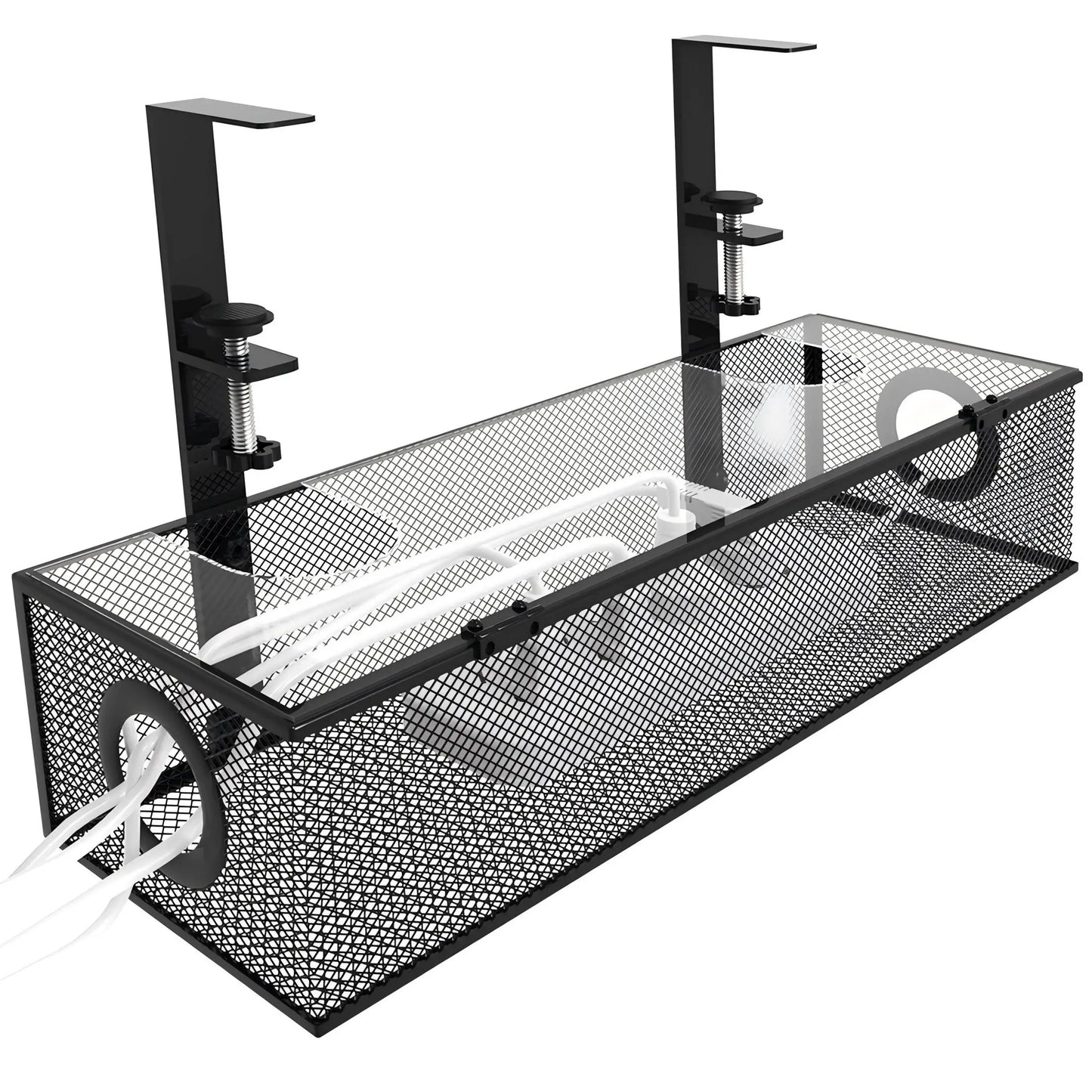 Under Desk Cable Tray Clamp Mount Organizer