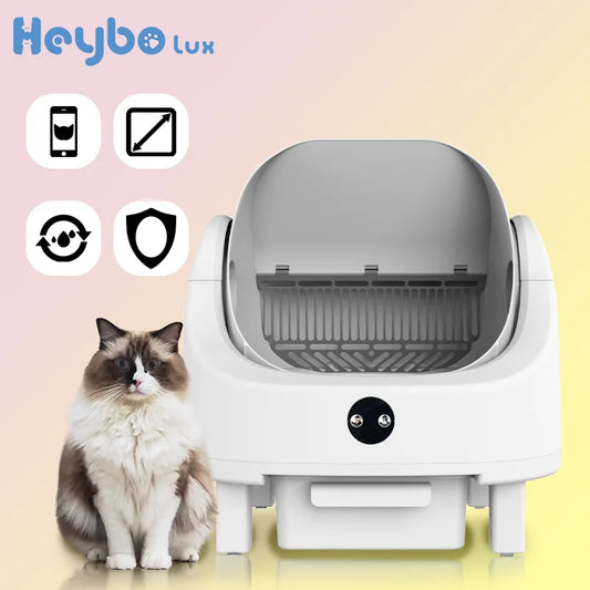Smart Self-Cleaning Cat Litter Box with App Control Odor-Free Automatic Safety System
