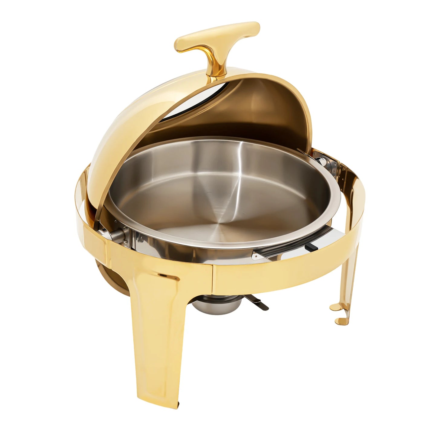 Round Stainless Steel Chafing Dish Buffet Warmer Set – Roll Top Food Warmer for Catering, Hotel Breakfast, Brunch, Parties & Restaurant Serving