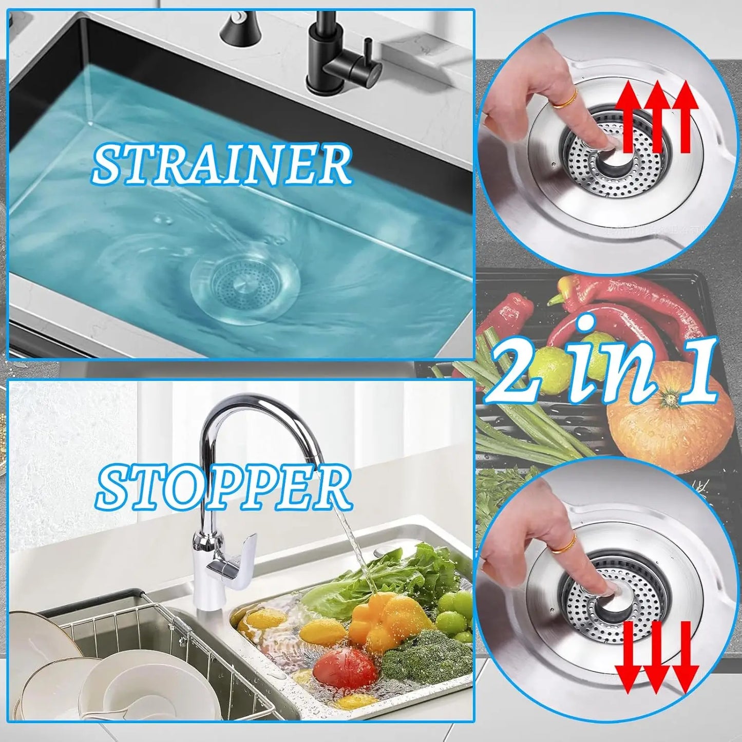 Universal Stainless Steel Kitchen Sink Strainer