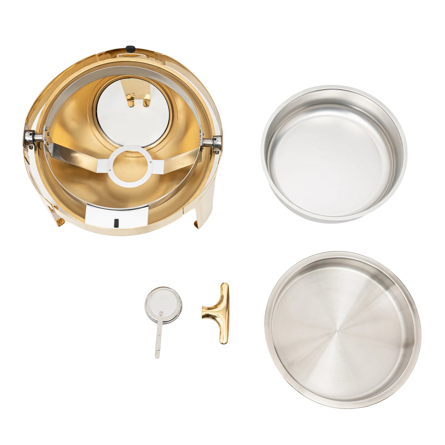Round Stainless Steel Chafing Dish Buffet Warmer Set – Roll Top Food Warmer for Catering, Hotel Breakfast, Brunch, Parties & Restaurant Serving