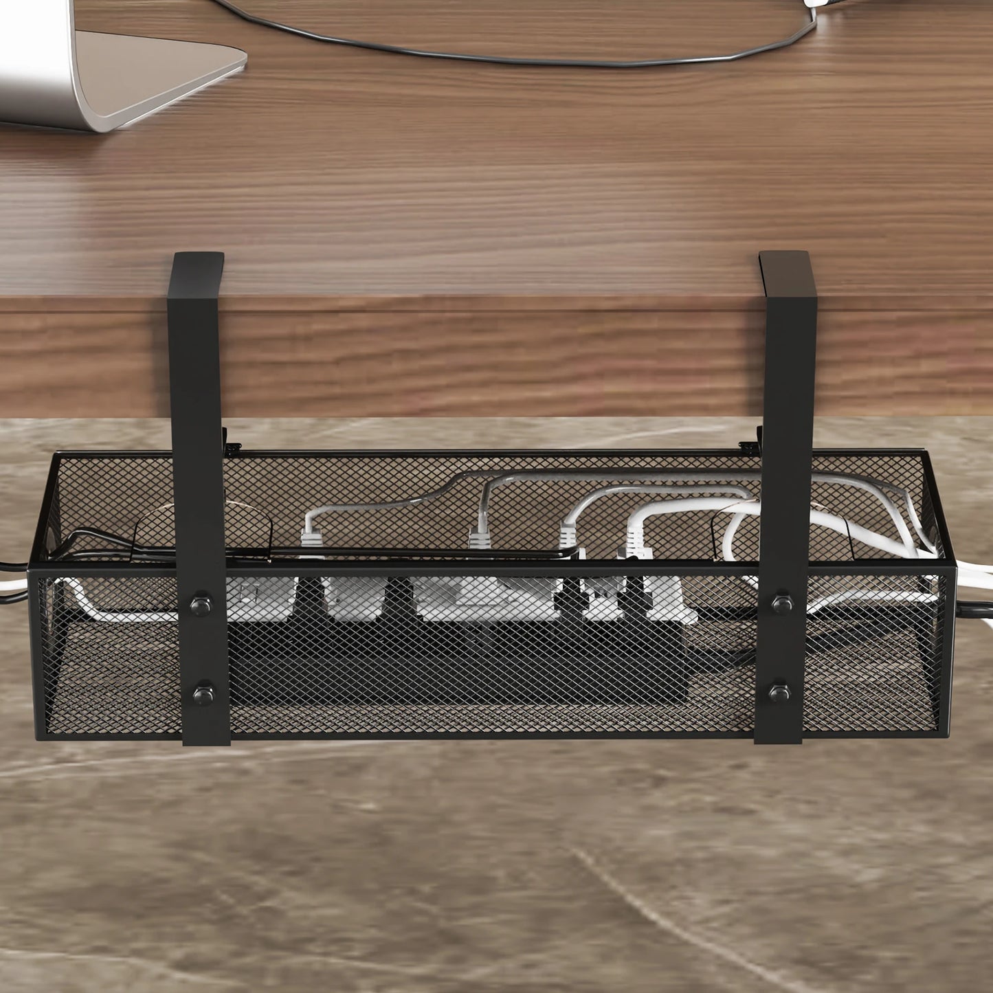 Under Desk Cable Tray Clamp Mount Organizer