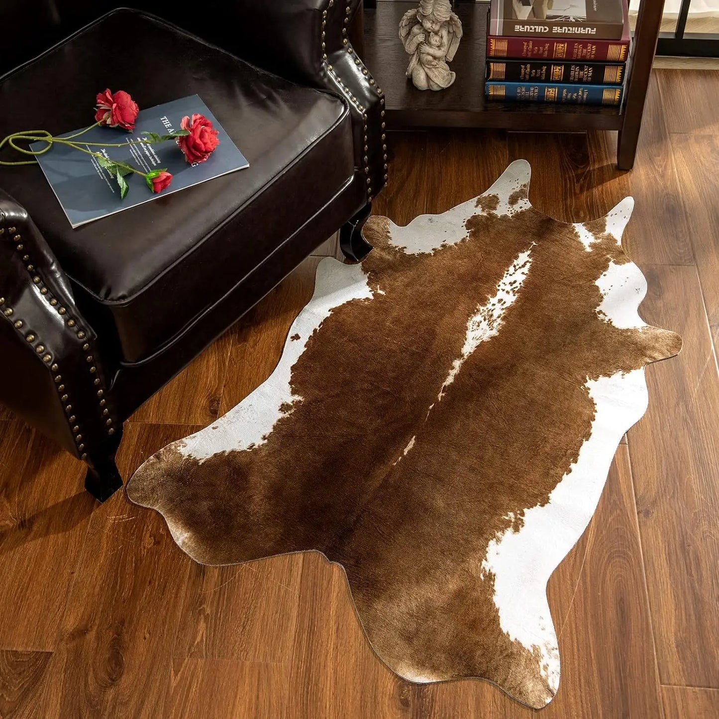 Faux Fur Cow Print Rug Bedroom Decor