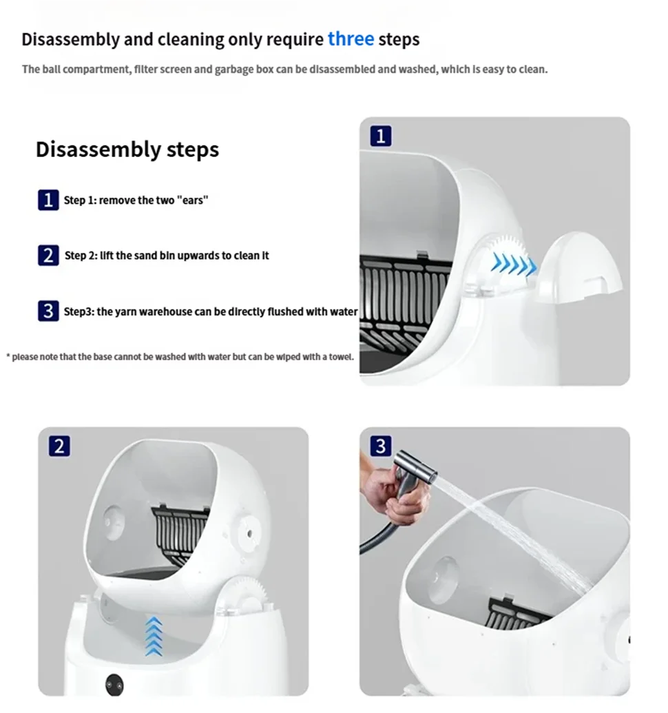Smart Self-Cleaning Cat Litter Box with App Control Odor-Free Automatic Safety System