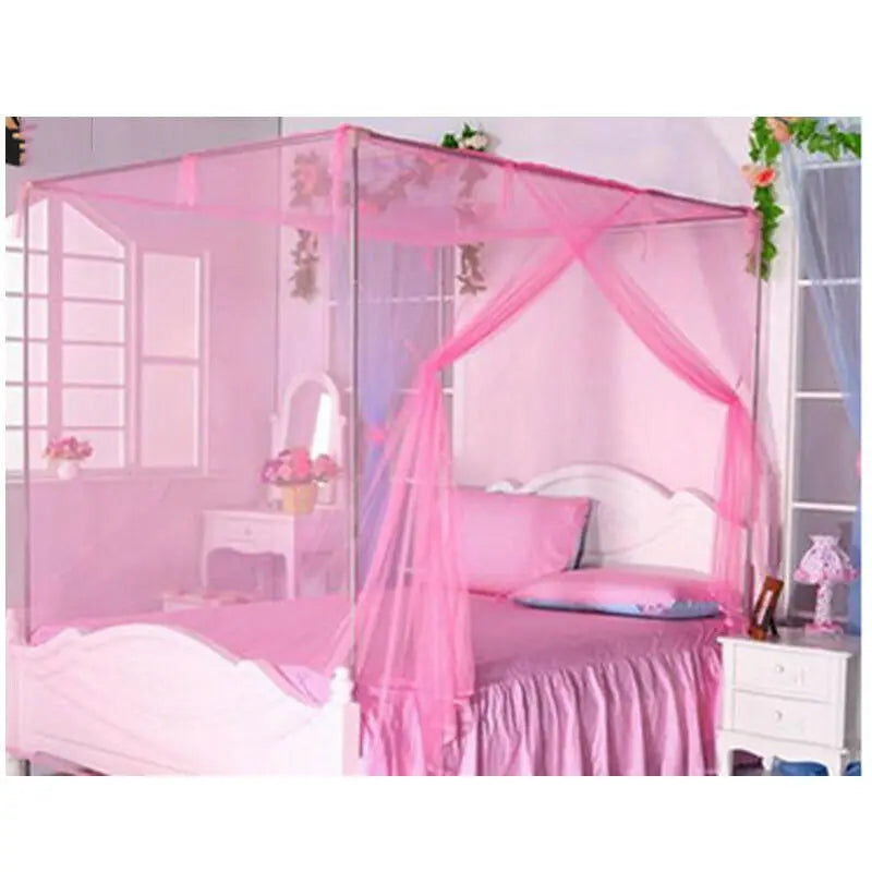 4 Corner Bed Canopy Mosquito Net – Lightweight Summer Bed Netting for Double Beds, Fashionable Bedroom Canopy Curtain for Insect Protection & Cozy Sleep
