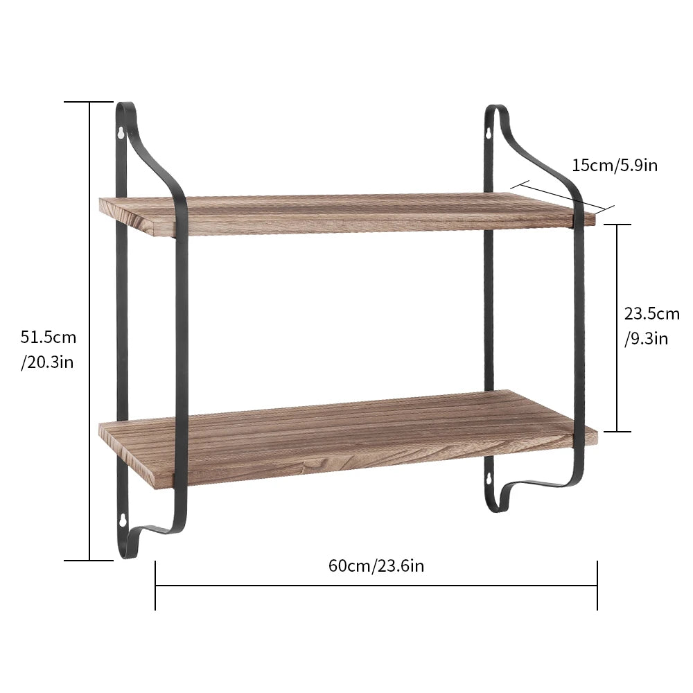 Large Rustic Industrial Pipe Floating Shelf