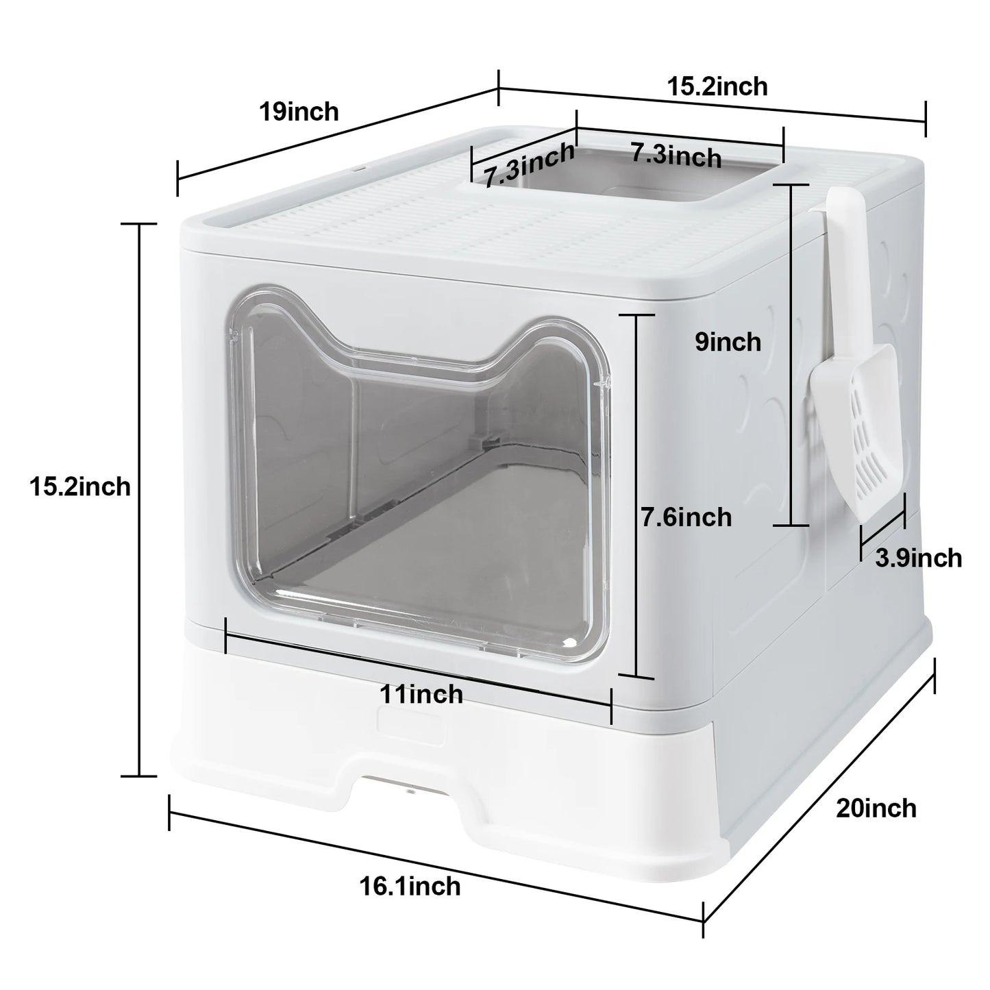 Foldable Covered Cat Litter Box with Scoop
