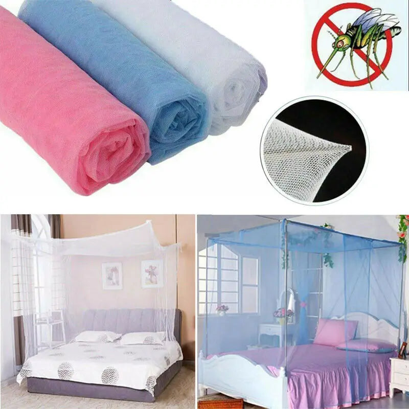 4 Corner Bed Canopy Mosquito Net – Lightweight Summer Bed Netting for Double Beds, Fashionable Bedroom Canopy Curtain for Insect Protection & Cozy Sleep