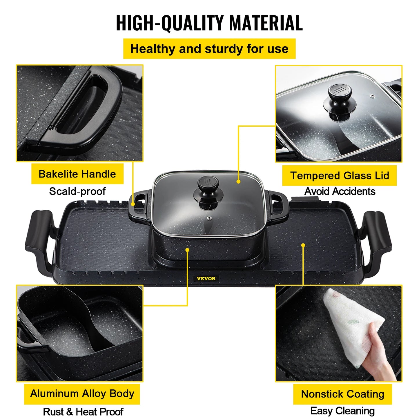 2-in-1 Electric Hot Pot BBQ Grill