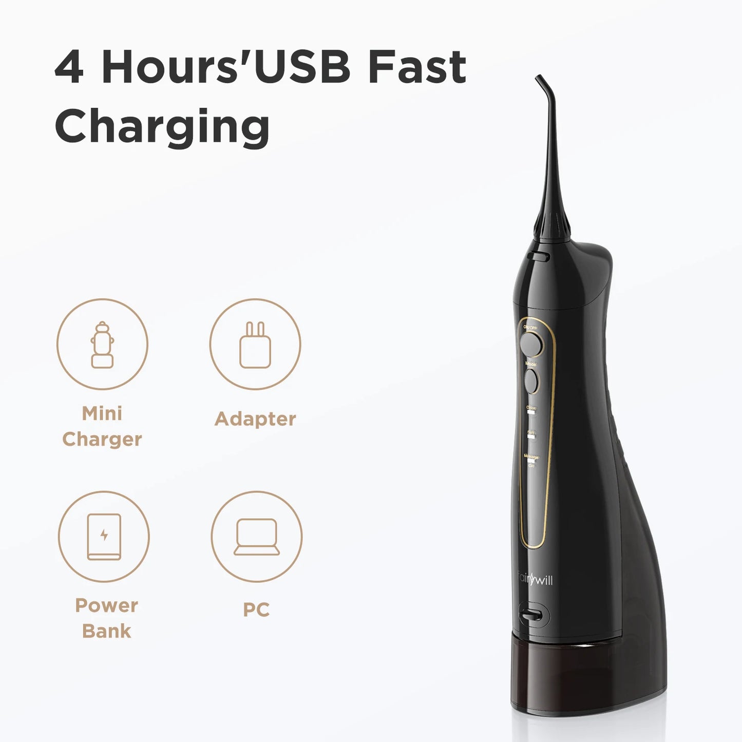 Fairywill Portable Rechargeable Water Flosser 300ML