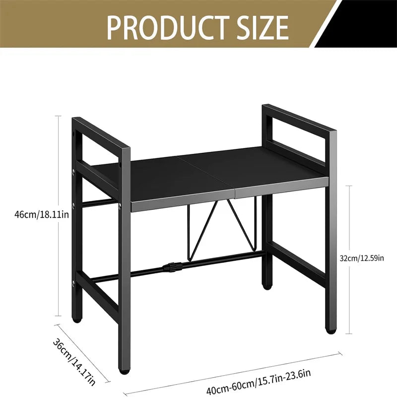 Adjustable Space-Saving Microwave Rack Kitchen Organizer