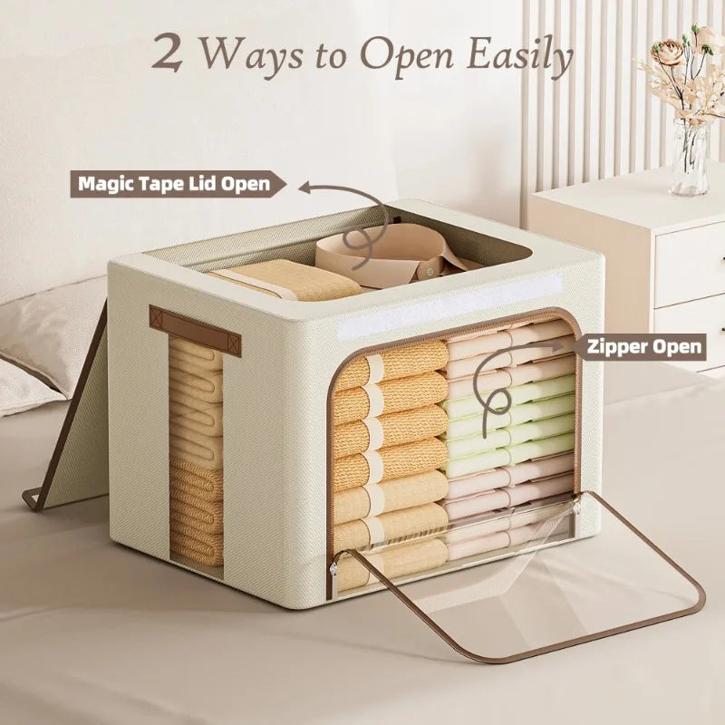 3-Pack Large 66L Closet Storage Bins