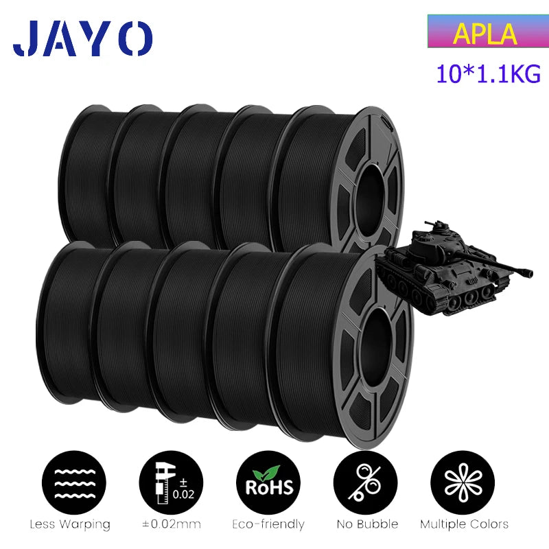 10 Rolls Black Smooth 3D Printer Filament