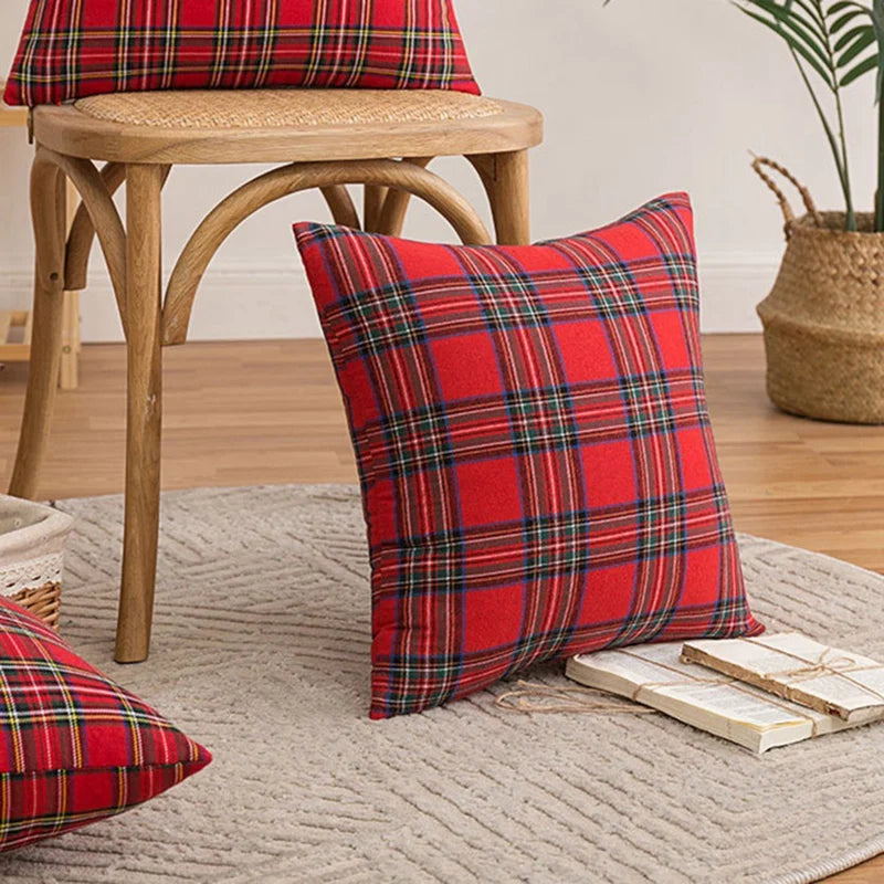 Christmas Tartan Plaid Pillow Cover 45cm