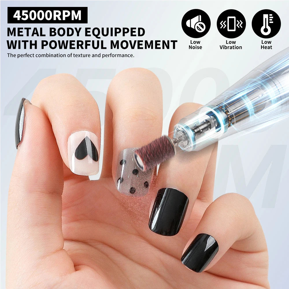Rechargeable 45000RPM Electric Nail Drill Machine