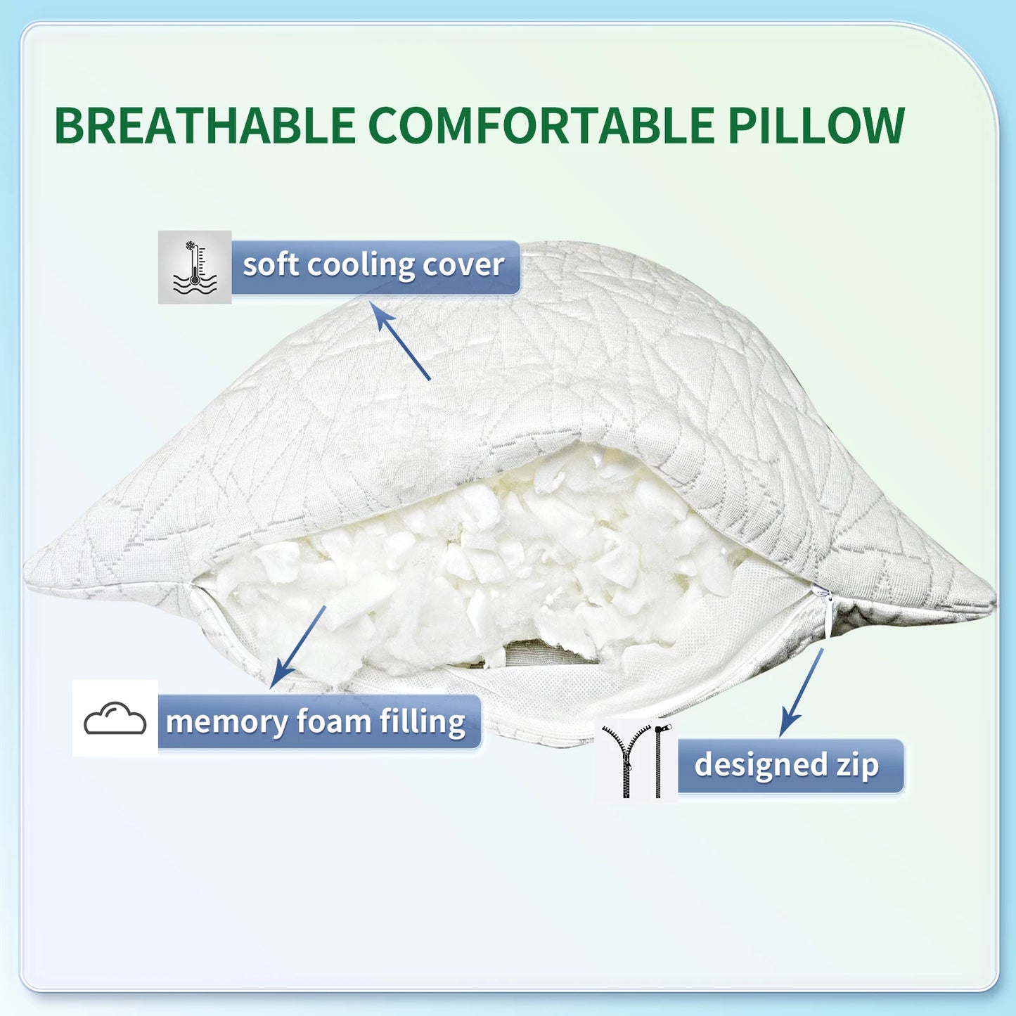 Soft Memory Foam Long Body Pillow Comfort