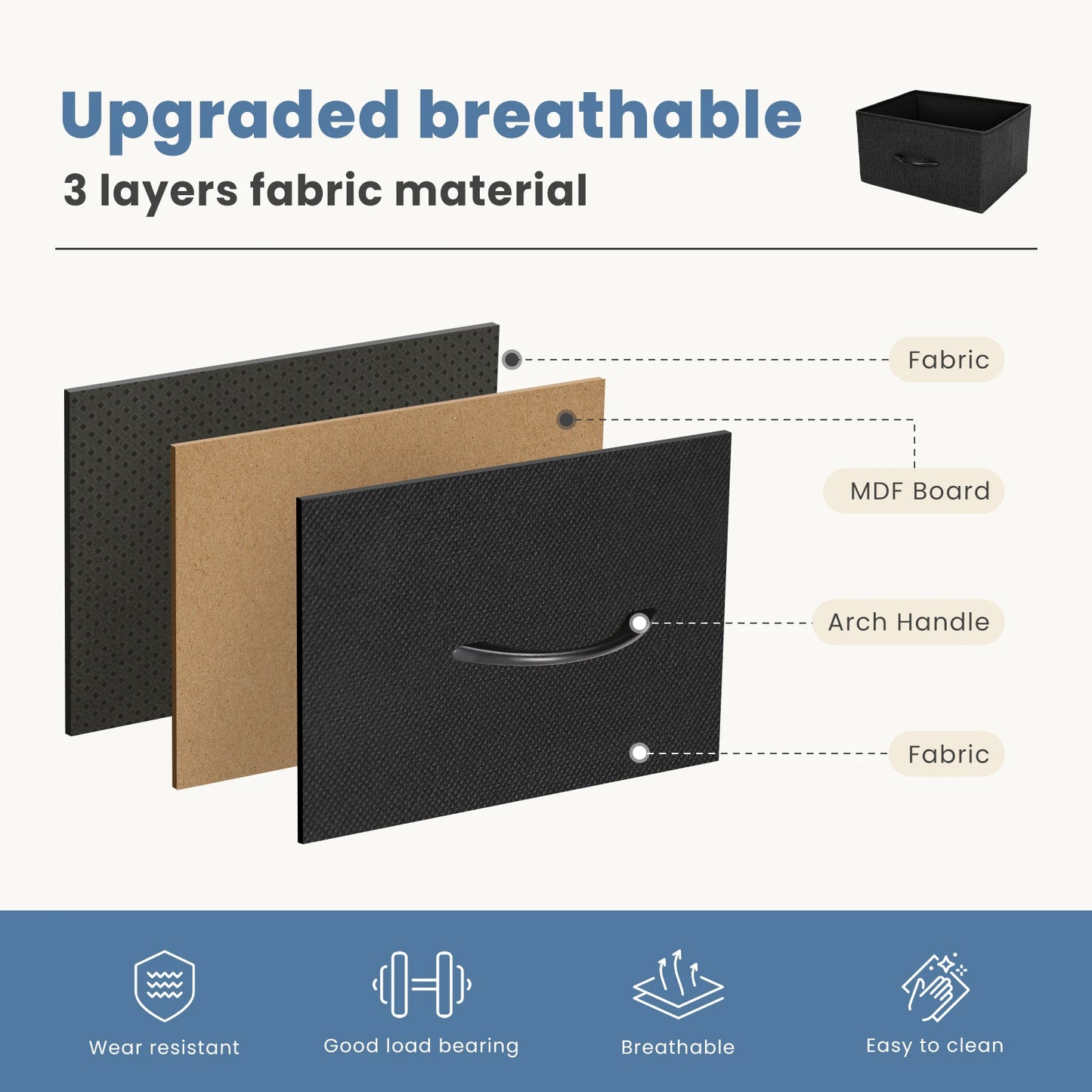 JHK Dresser 7-Drawer Fabric Storage Chest