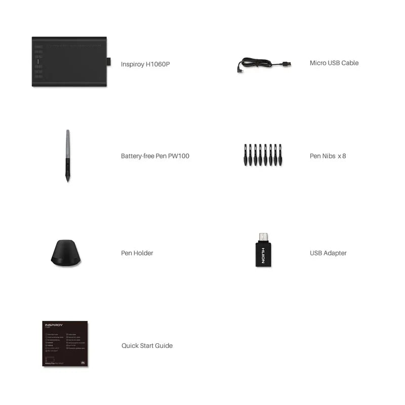 HUION Inspiroy H1060P Drawing Tablet Stylus