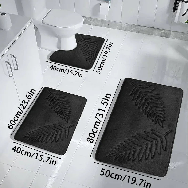 3PCS Nonslip Quick Dry Bath Mats