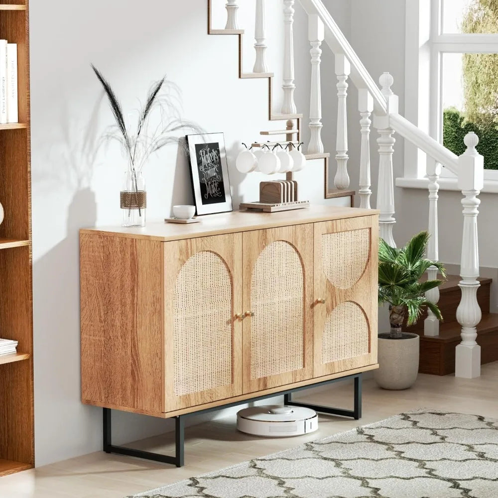 Boho Rattan Sideboard Buffet Cabinet