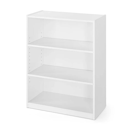 3-Shelf Adjustable Bookcase Closed Back Storage