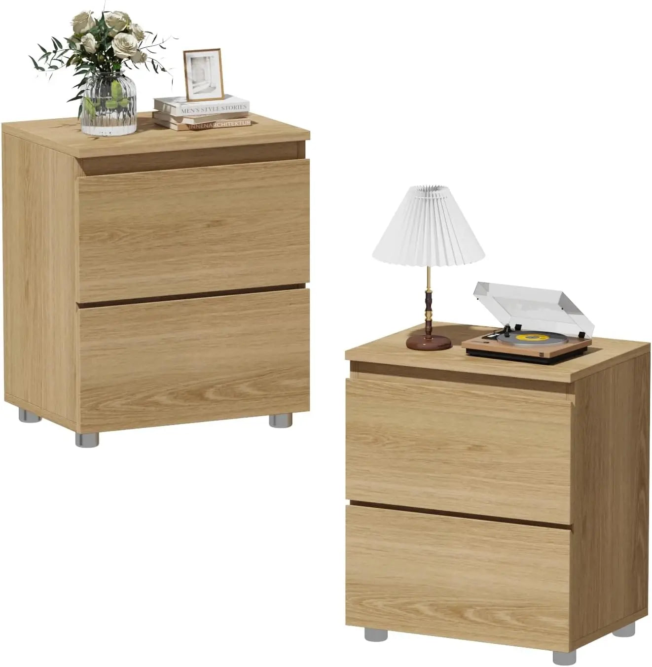 Nightstands Set of 2 with Drawers