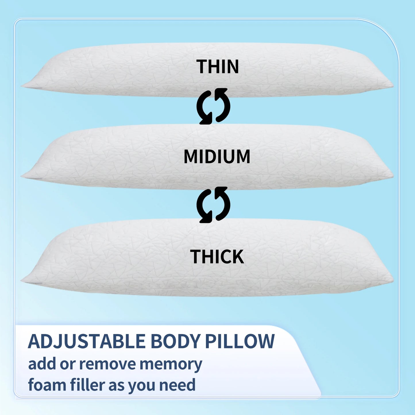 Soft Memory Foam Long Body Pillow Comfort