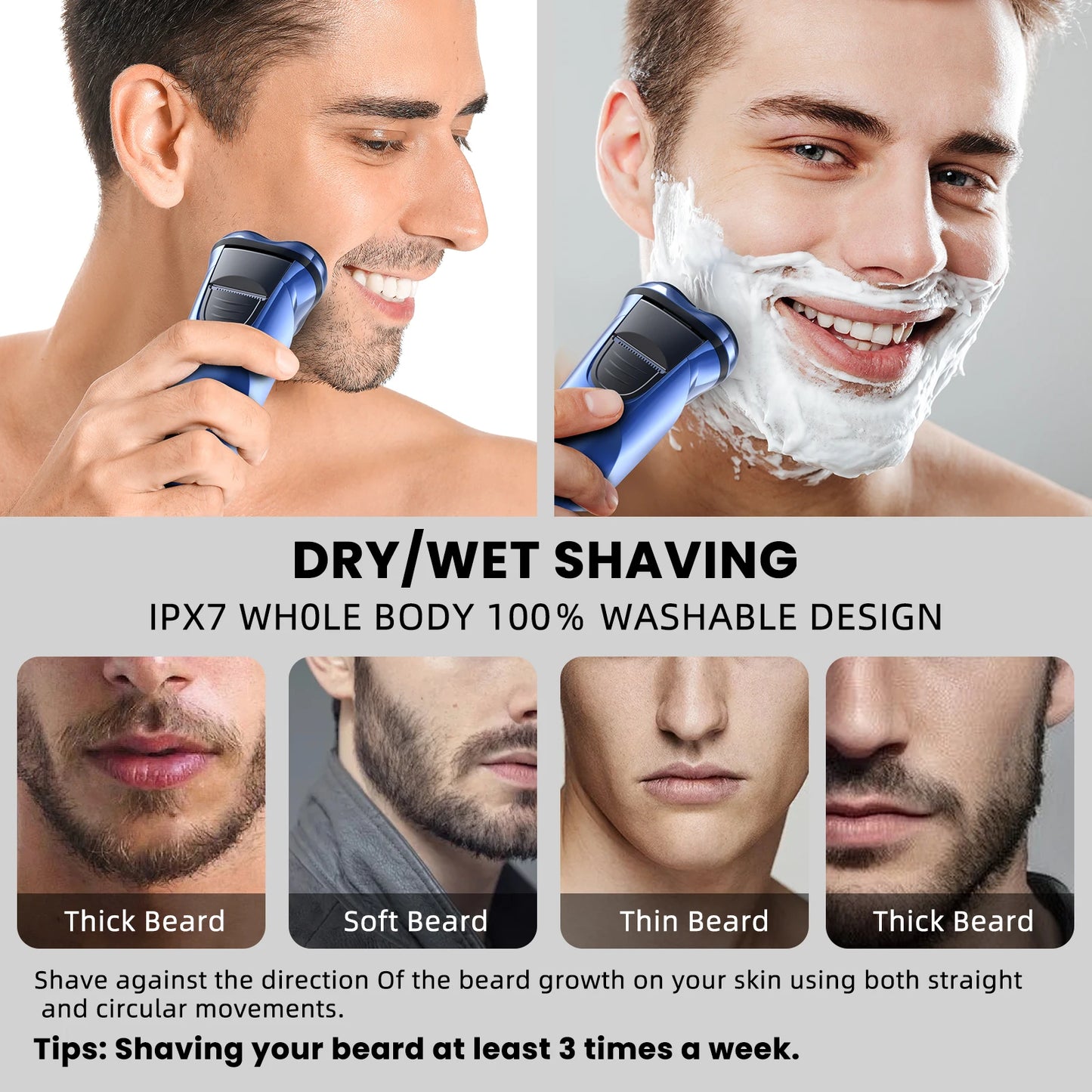 Sejoy Rechargeable Rotary Electric Razor for Men