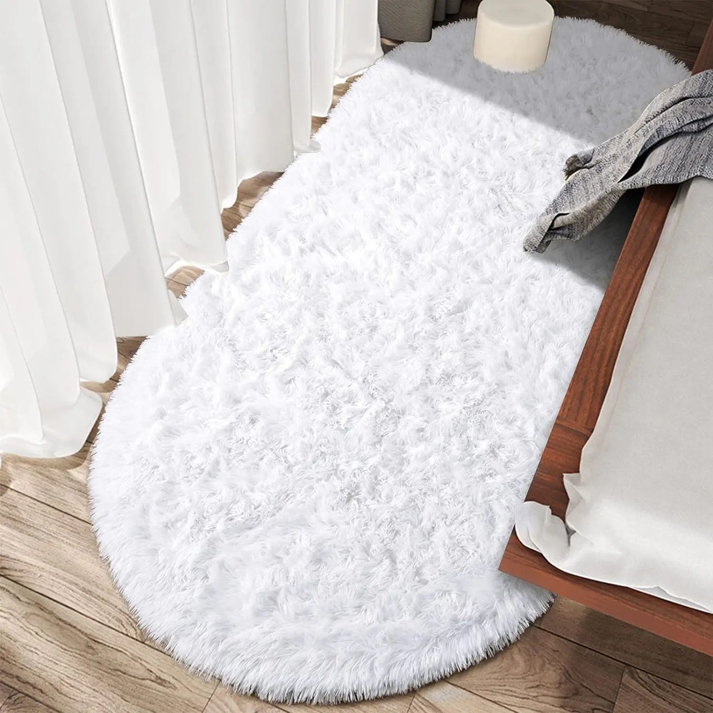 Oval Fluffy Plush Area Rug