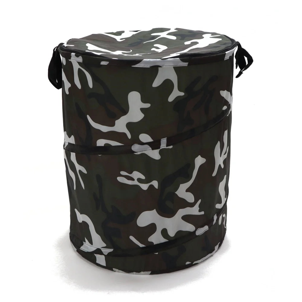 Pop Up White Camo Foldable Laundry Hamper