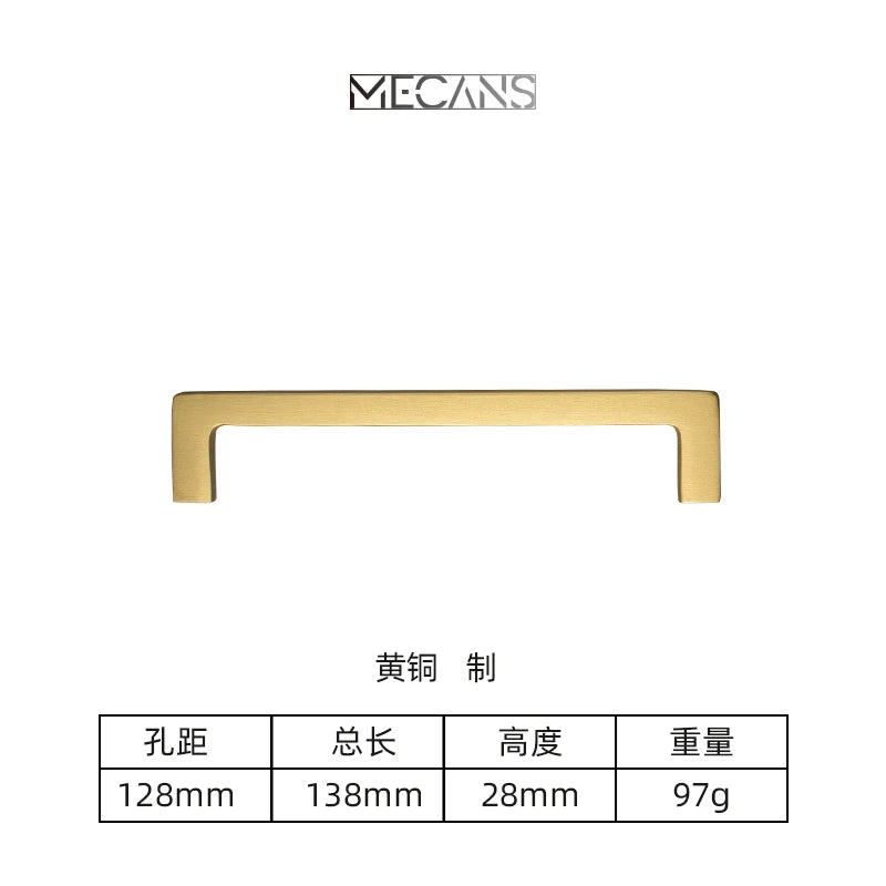Solid Brass Cabinet Handles & Drawer Pulls – Pure Copper Bar Knobs for Kitchen & Furniture