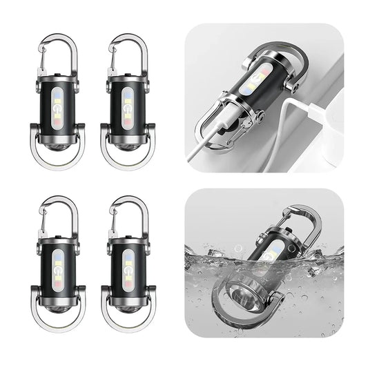 COB LED Keychain Flashlight USB Rechargeable Torch