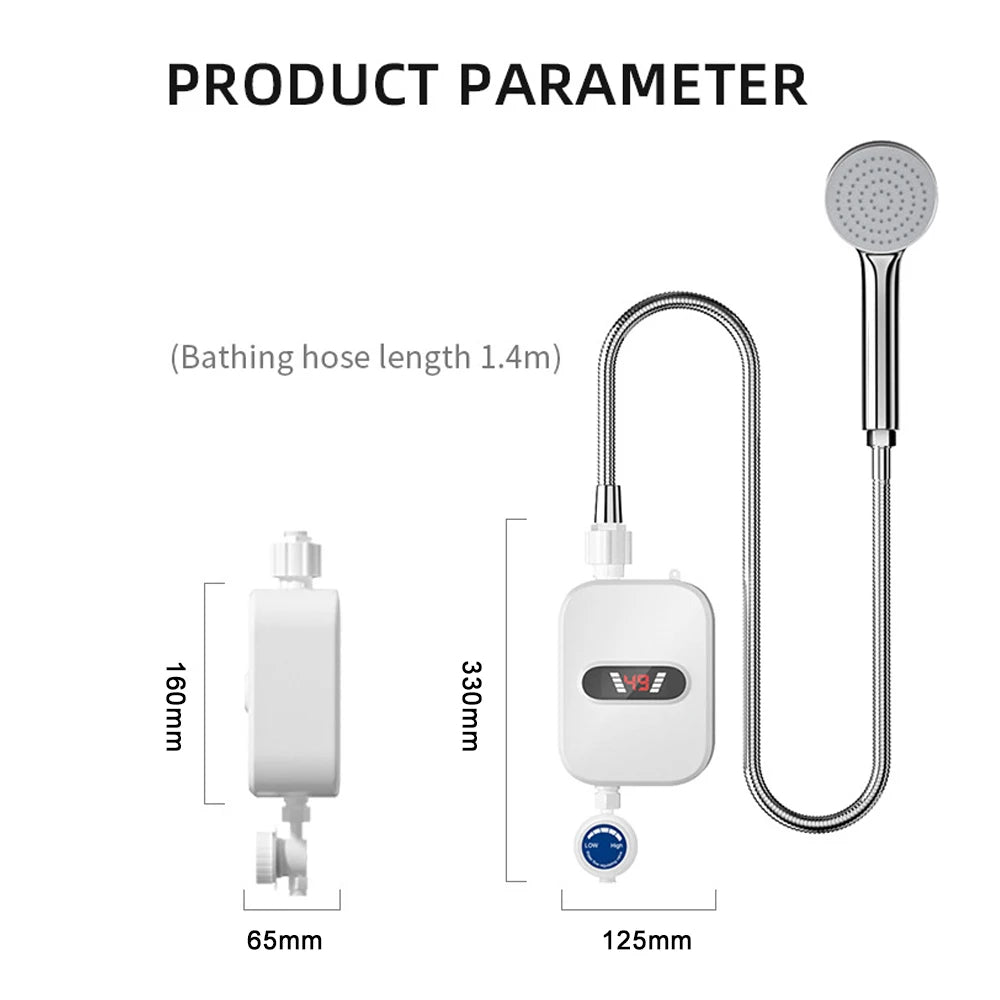 Stainless Steel Instant Bathroom Shower Water Heater