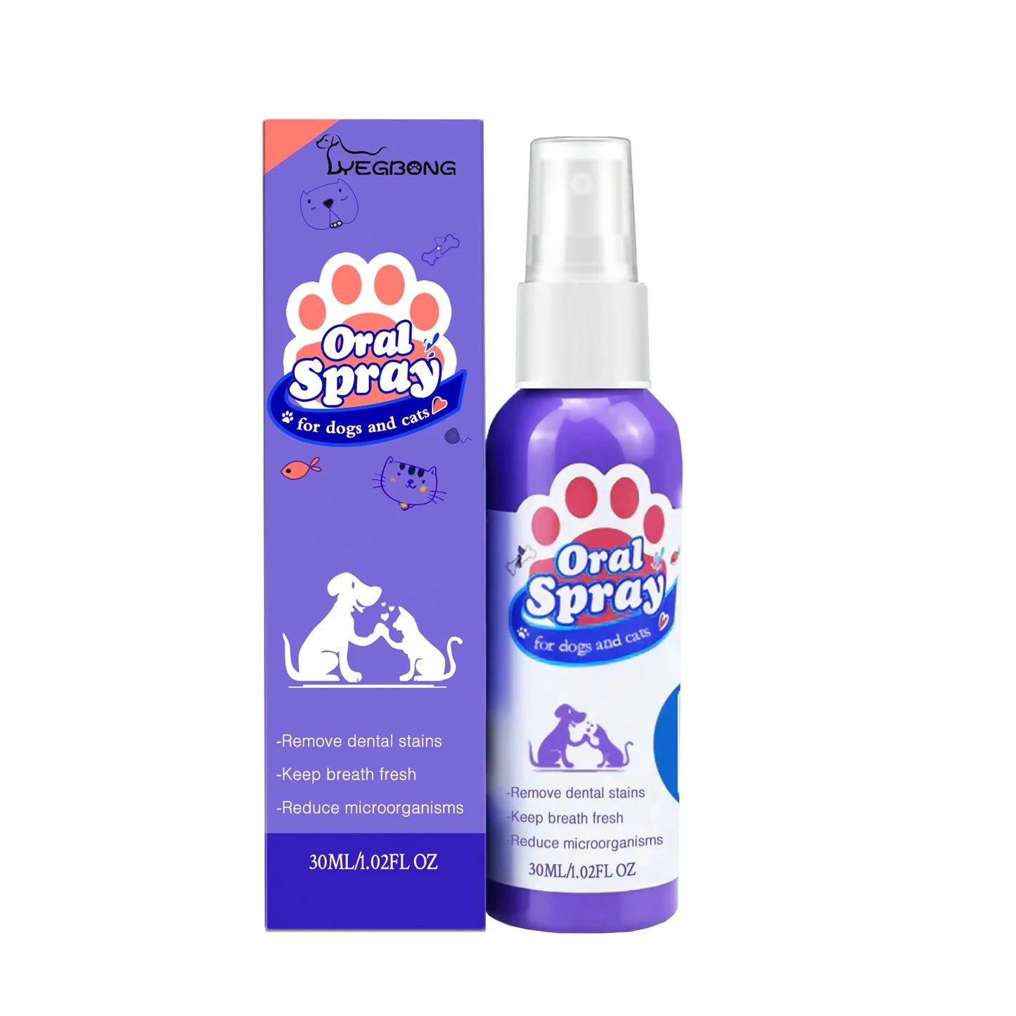 Pet Teeth Cleaning Spray for Dogs & Cats – Oral Care Dental Spray for Fresh Breath, Plaque & Tartar Removal, Teeth Whitening & Bad Breath Control
