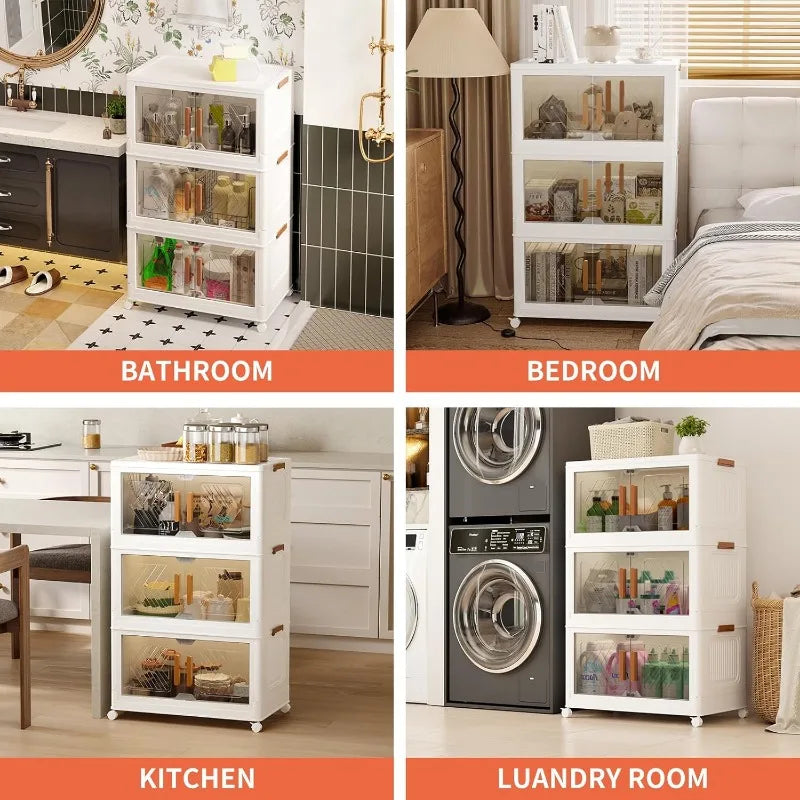 95QT Stackable Closet Storage Bins with Wheels