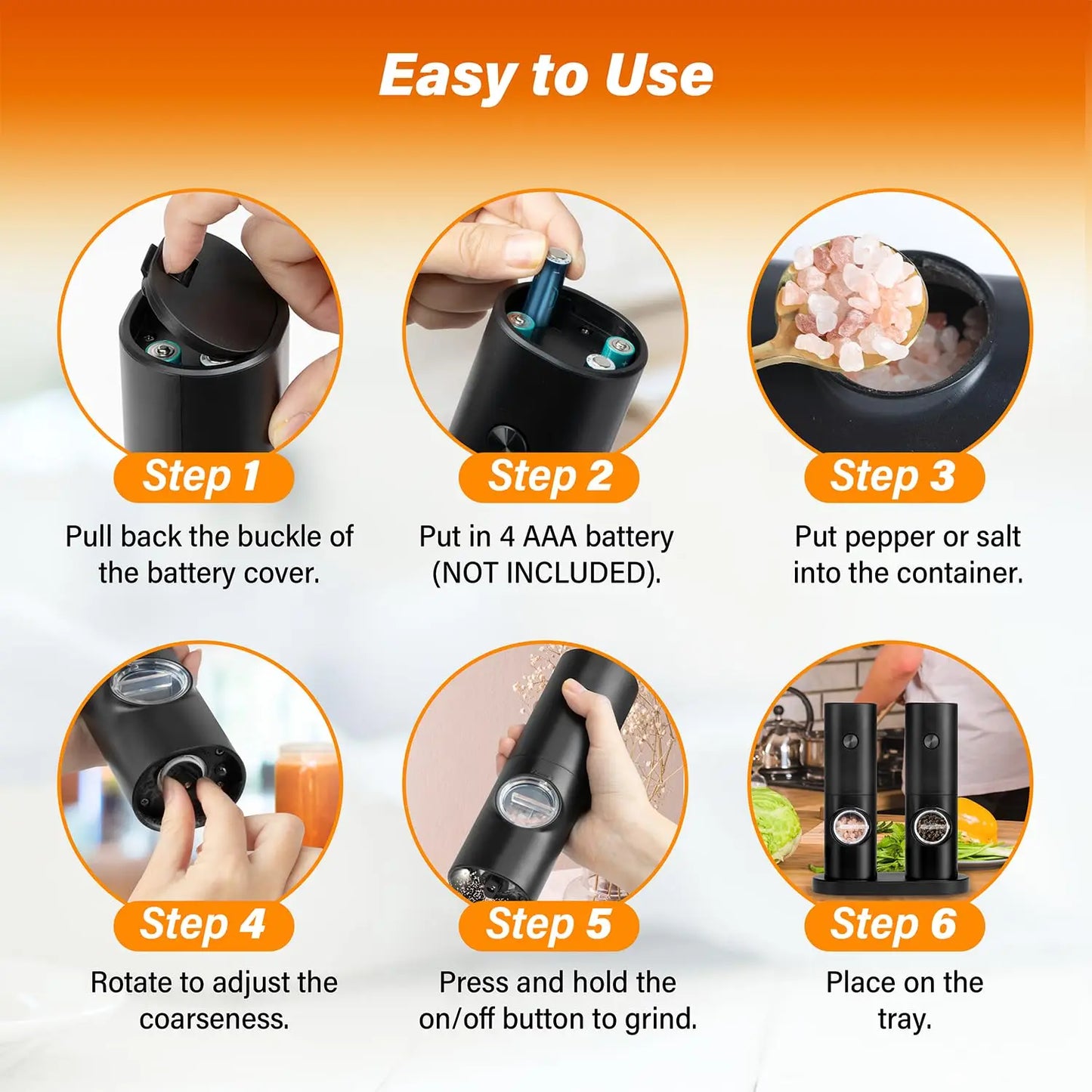 Electric Salt and Pepper Grinder Set