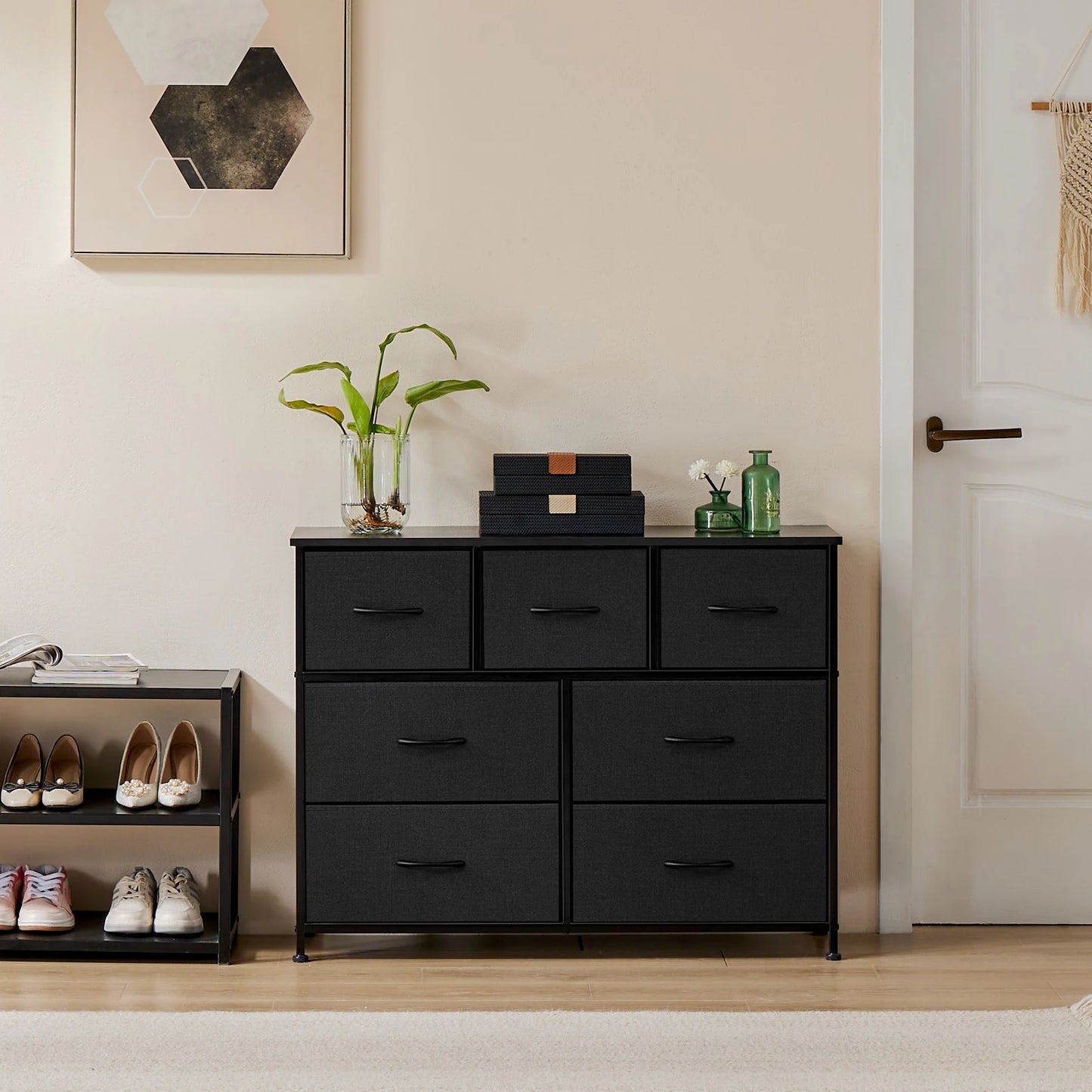 JHK Dresser 7-Drawer Fabric Storage Chest
