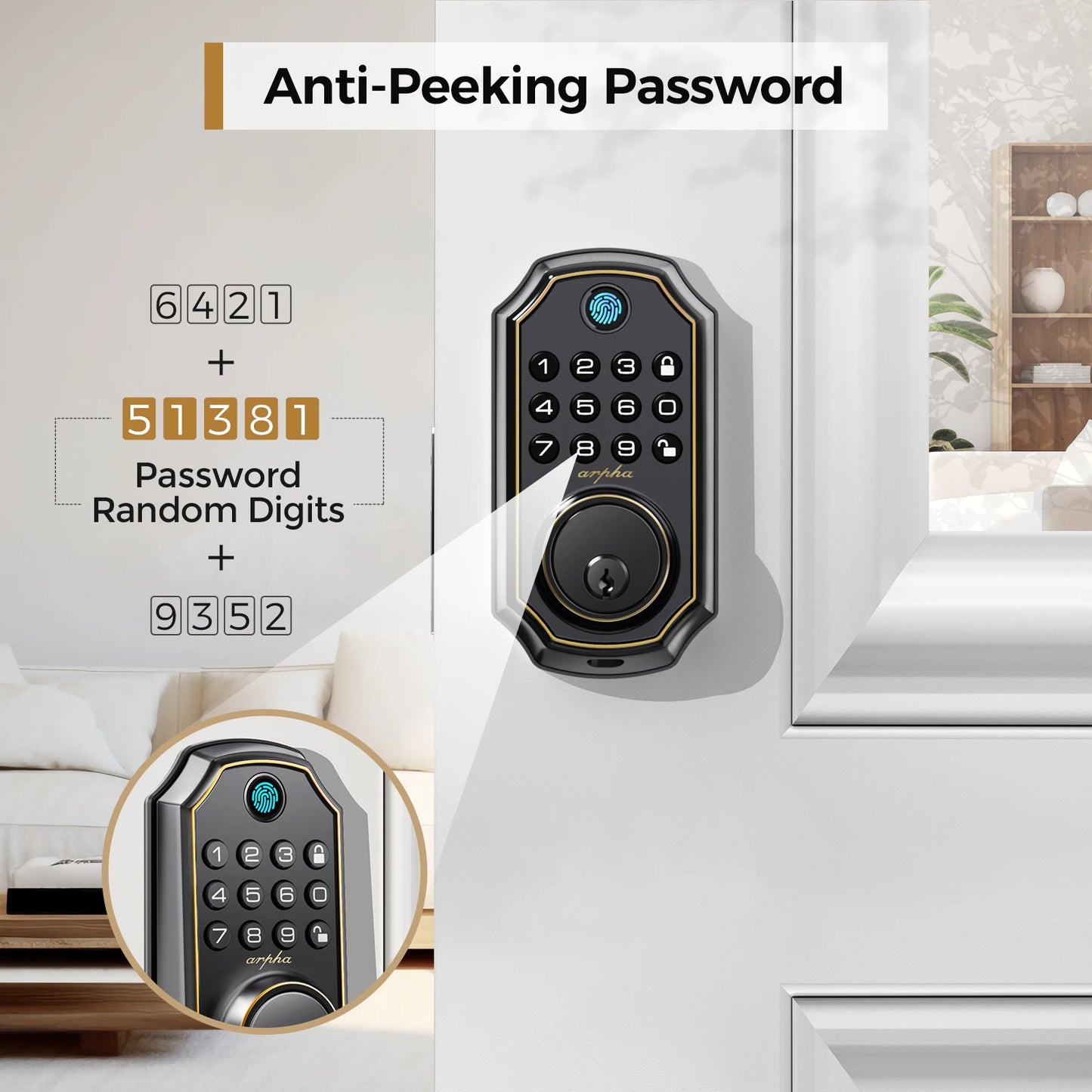 Arpha 5-in-1 Smart Fingerprint Door Lock