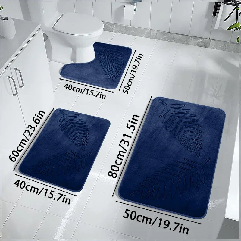 3PCS Nonslip Quick Dry Bath Mats