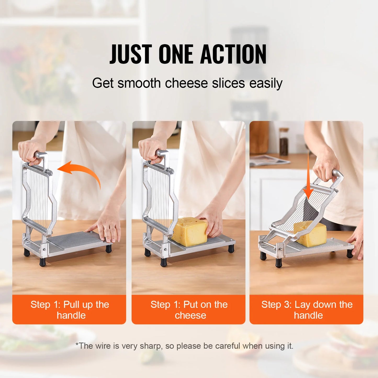 Commercial Cheese Cutter with Stainless Wire