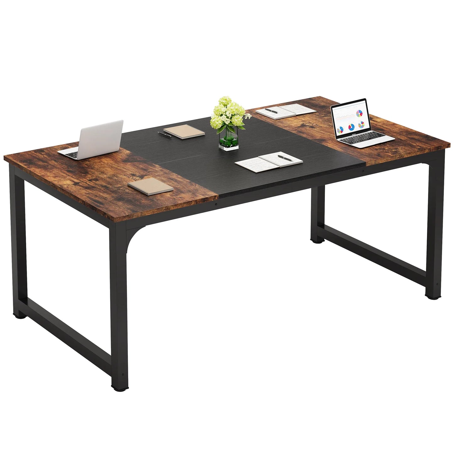 Modern Large Computer Desk – Spacious Home Office Writing Desk, Study Table & Workstation for Laptop, PC & Gaming, Heavy-Duty Office Furniture