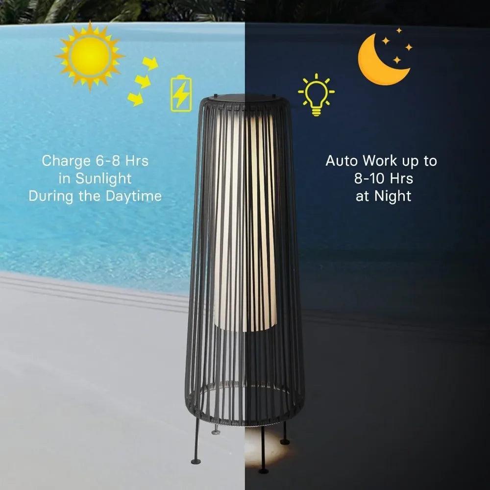 2-Pack Outdoor Solar Floor Lamps Waterproof