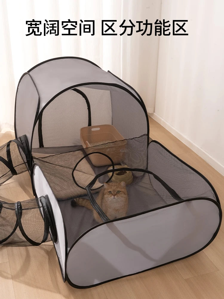 Foldable Pet Nest with Tunnel