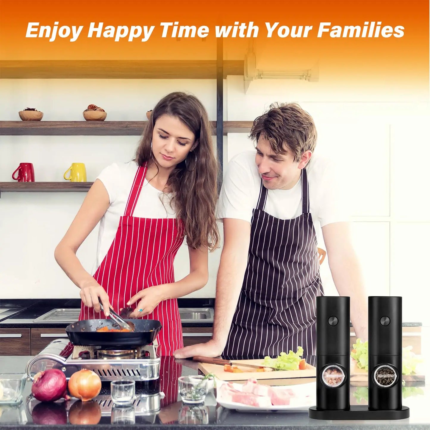 Electric Salt and Pepper Grinder Set