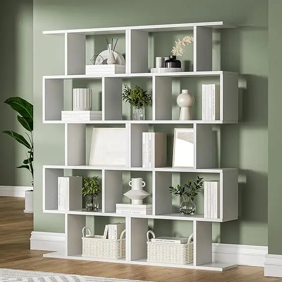 5-Tier S-Shaped Bookcase Set