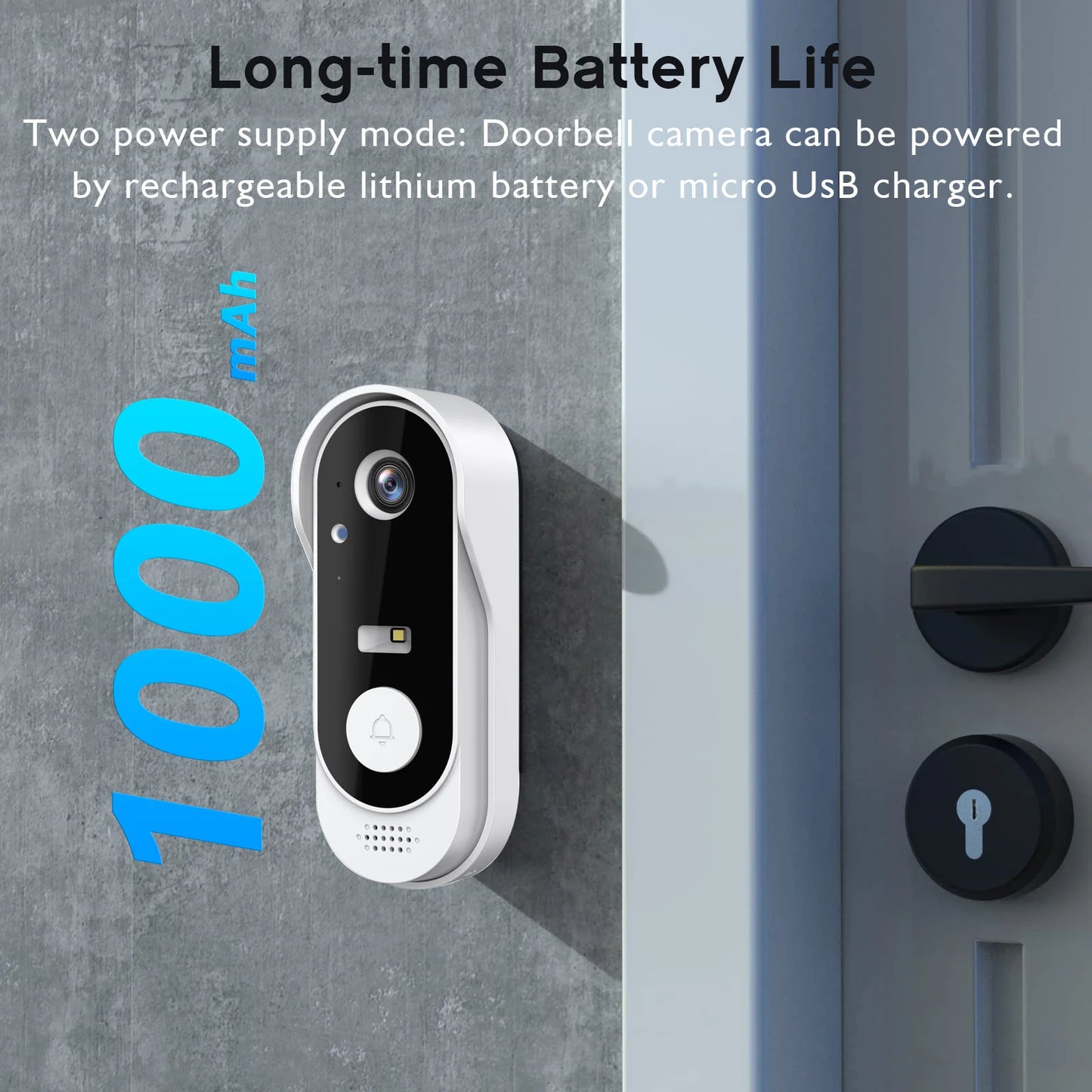 Tuya WiFi Video Doorbell 1080P HD 2-Way Audio Motion Detection SD Cloud Storage Easy Setup Live Alerts Outdoor Security